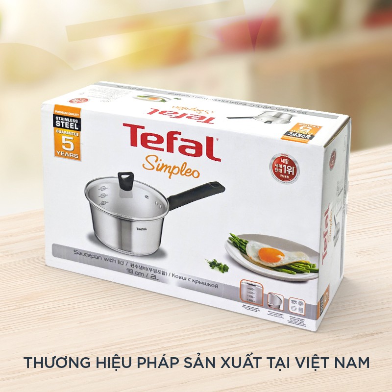 Quánh / Nồi cán dài  Tefal inox Simpleo 18cm B9052395