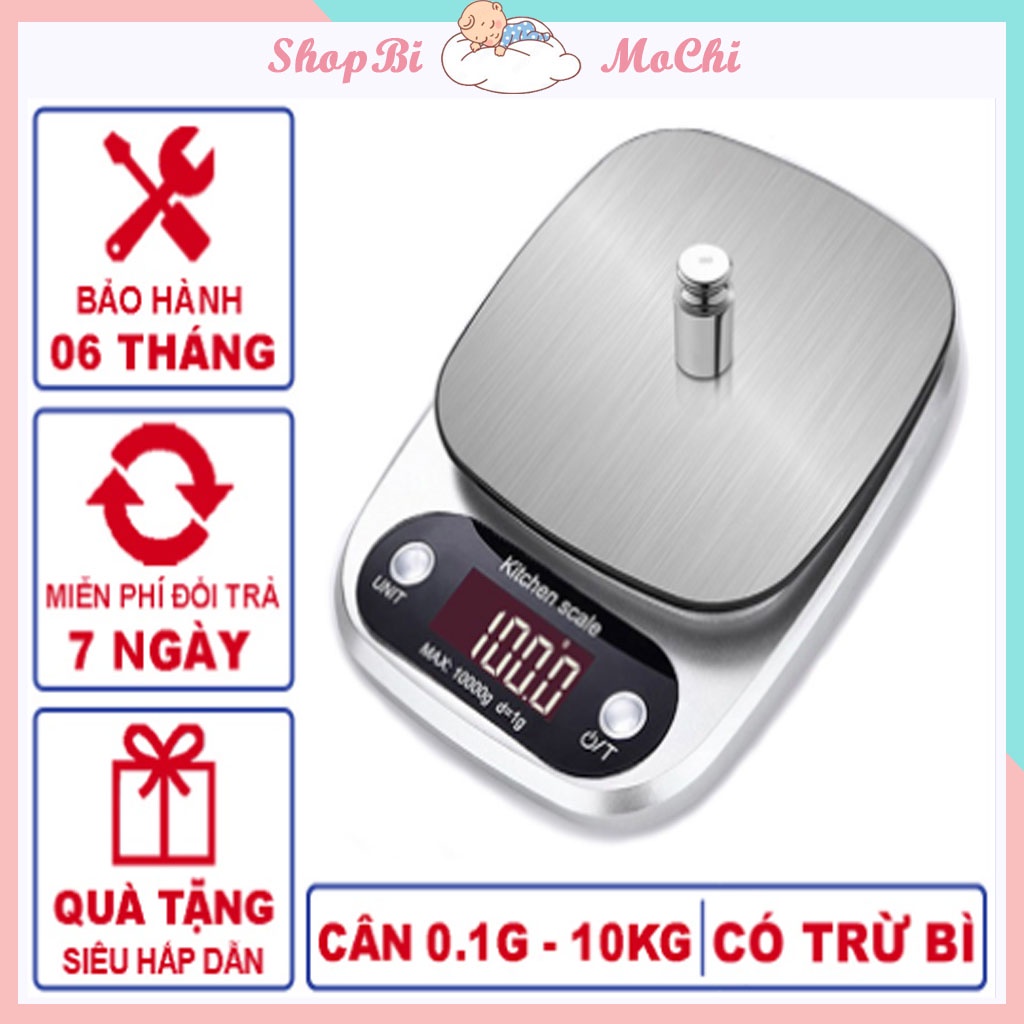 Cân tiểu ly điện tử Kitchen Scale 1g - 10kg Chức năng định lượng thực phẩm siêu chuẩn