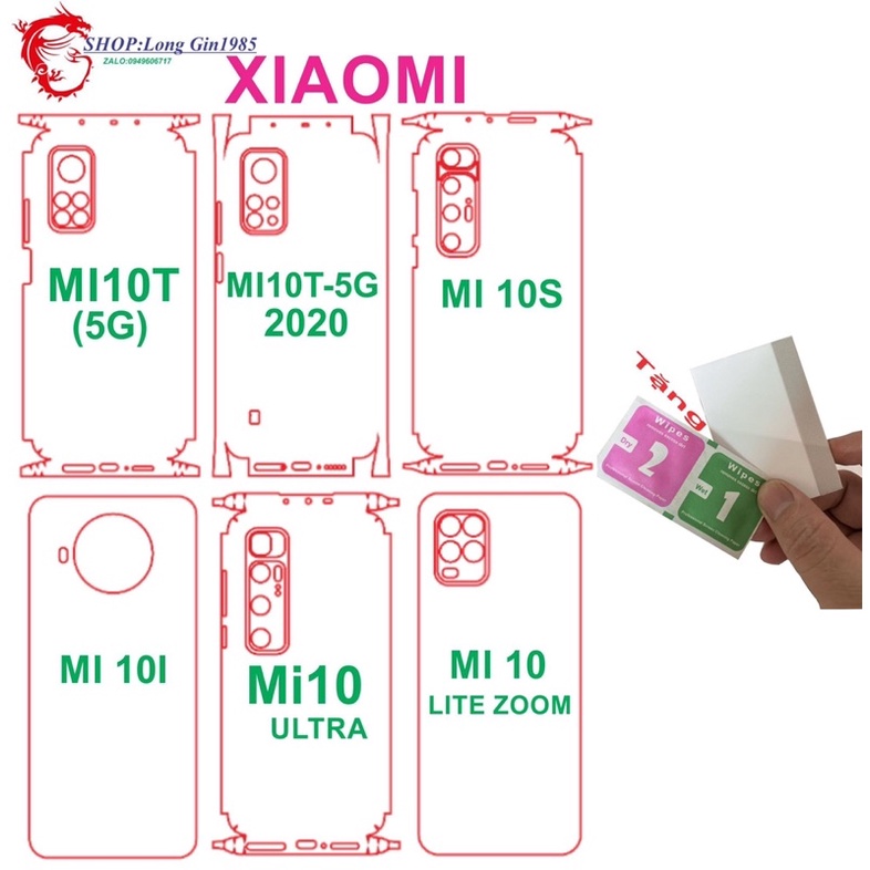 Xiaomi Mi 10 miếng dán Ppf mặt sau chống va đập tốt