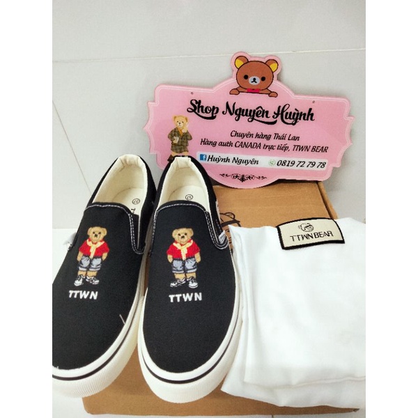 Giày ttwn bear mã NX - FB - 007 giày vải thêu chỉ kim tuyến