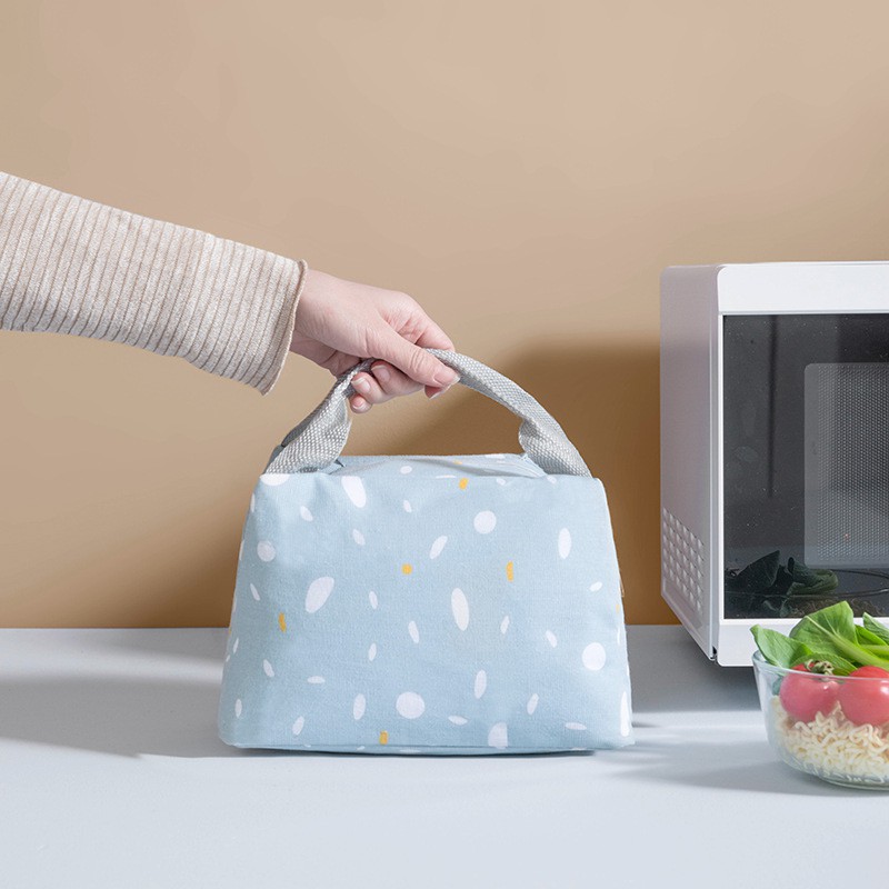 Korean Thickened Beam Mouth Insulation Bag Defensive Portable Lunch Box Bag Student Couple Lunch Bag Lunch Bag