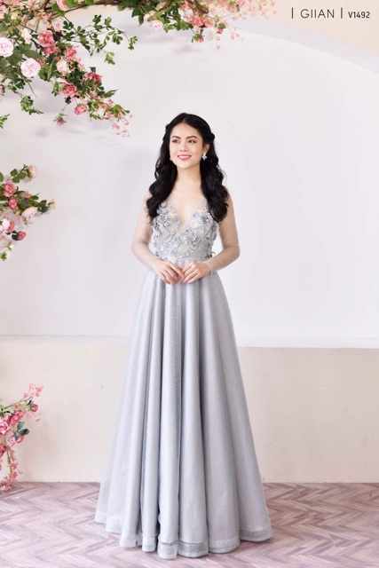 ẢNH VÀ VIDEO THẬT 1000% - đầm dài phối hoa nổi