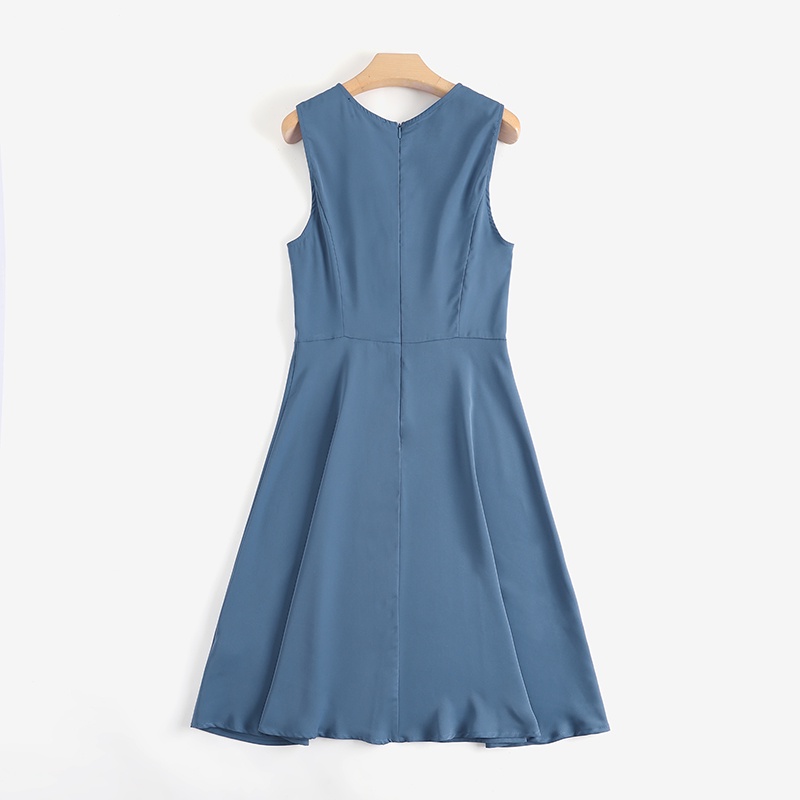 Zanzea Đầm Midi Không Tay Cổ Tròn Thời Trang Vintage Cho Nữ