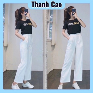 Quần culottes đũi ống rộng khoá thật dáng dài ống suông siêu Hot