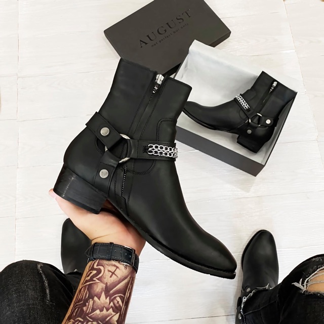 Harness boots da bò đế phíp