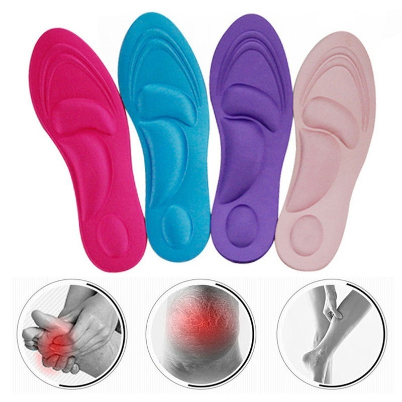 Set 2 Miếng Lót Giày Xốp 4D Mềm Mại Hỗ Trợ Chỉnh Hình Cho Nam Nữ