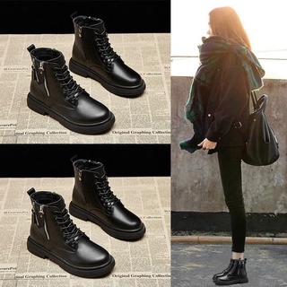 Giày BOOT nữ- cổ cao, cột dây kèm khóa cá tính chất lượng