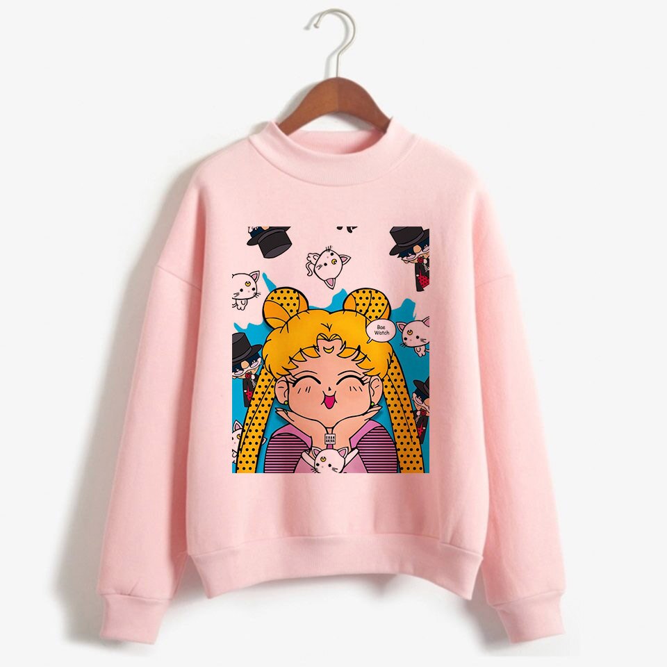 SAILOR MOON Áo Hoodie In Hình Thủy Thủ Mặt Trăng Đáng Yêu Phong Cách Hàn Quốc 2019 90s