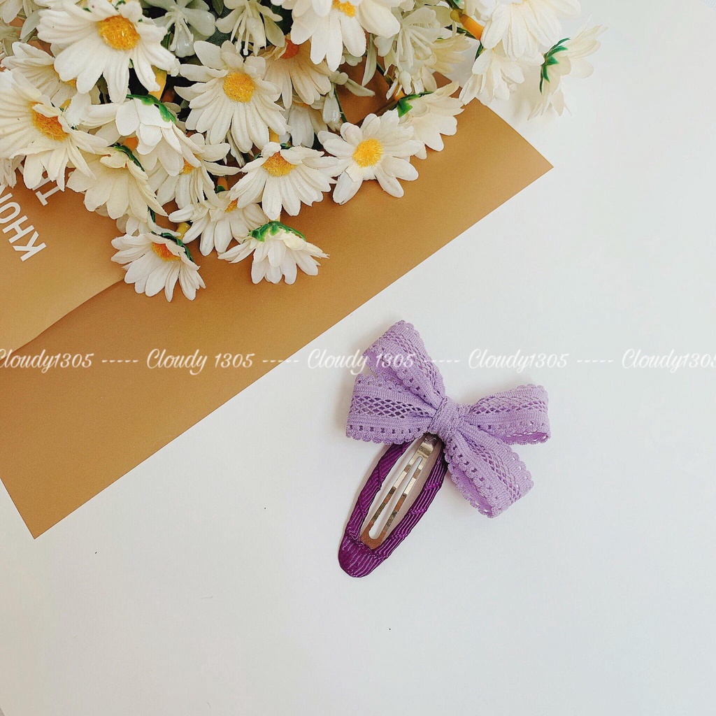Kẹp tóc ren thắt nơ dễ thương cho bé