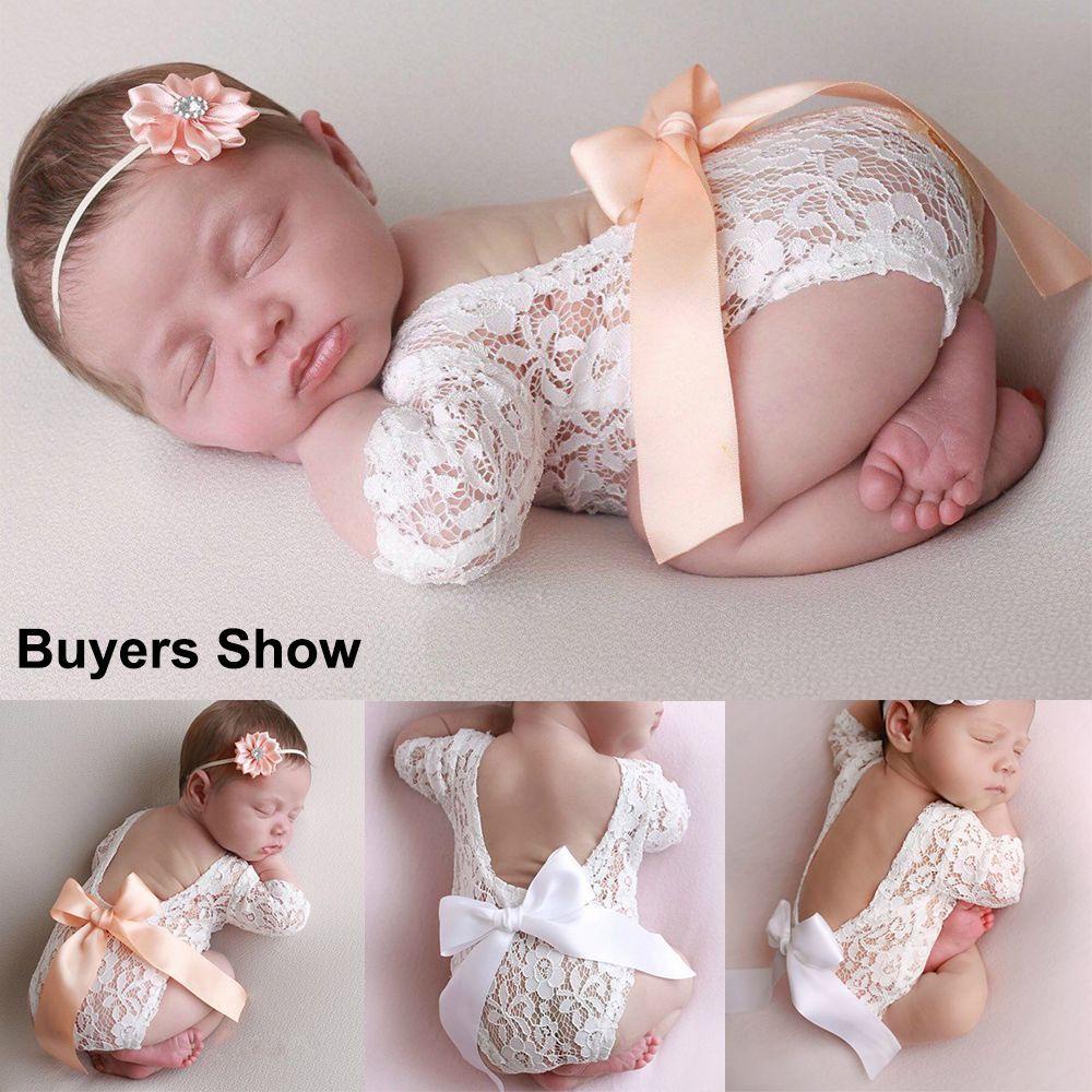 Bộ Áo Liền Quần Xinh Xắn Dùng Chụp Ảnh Cho Bé Gái Sơ Sinh