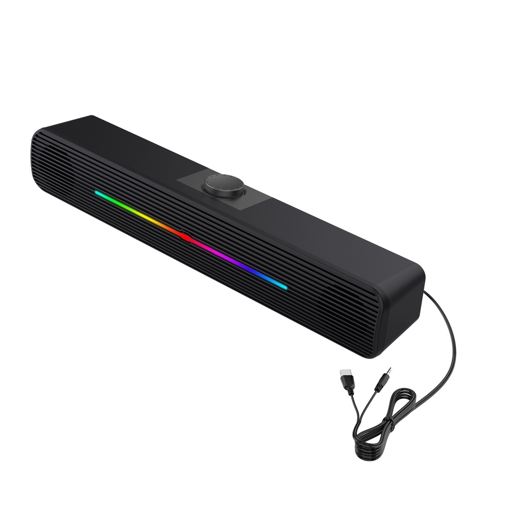 Loa mini cổng cắm USB 2.0 3.5mm, loa LED soundbar cho máy tính laptop