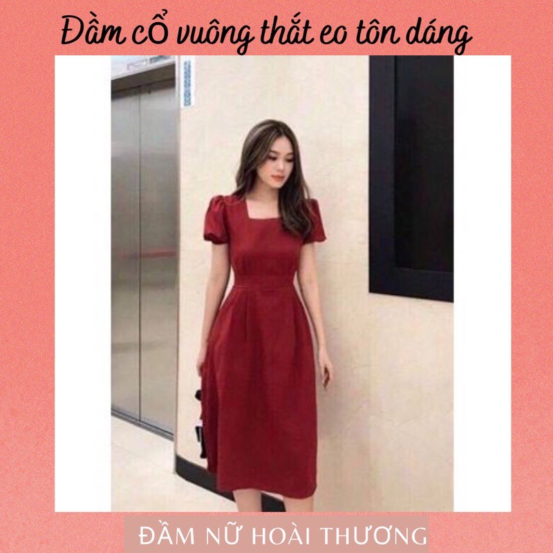 Đầm nữ tay lỡ cột eo công sở, đi dạo, dự tiệc Đầm Nữ Hoài Thương