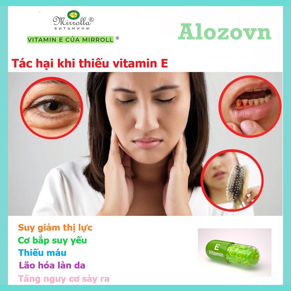 Vitamin E đỏ Nga Mirrola 270mg hộp 30 viên hỗ trợ đẹp da, giảm thâm nám
