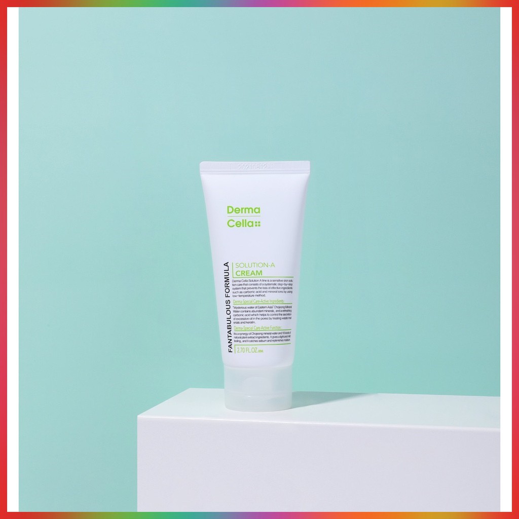 Kem dưỡng cân bằng độ ẩm, ngăn ngừa mụn dành cho da nhạy cảm Dermacella Hàn Quốc 80ml (DERMACELLA SOLUTION A  CREAM) | BigBuy360 - bigbuy360.vn