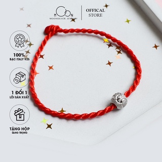 Vòng tay sợi chỉ đỏ may mắn mix bi bạc moonsilver