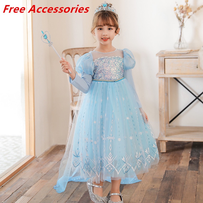 Đầm Hóa Trang Công Chúa Elsa Cho Bé Gái 3-10 Tuổi