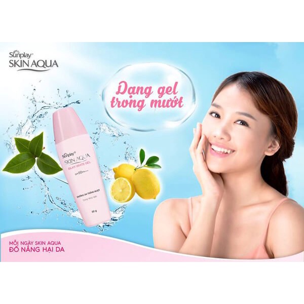 Gel chống nắng dưỡng da trắng mịn Sunplay Skin Aqua Silky White Gel SPF5