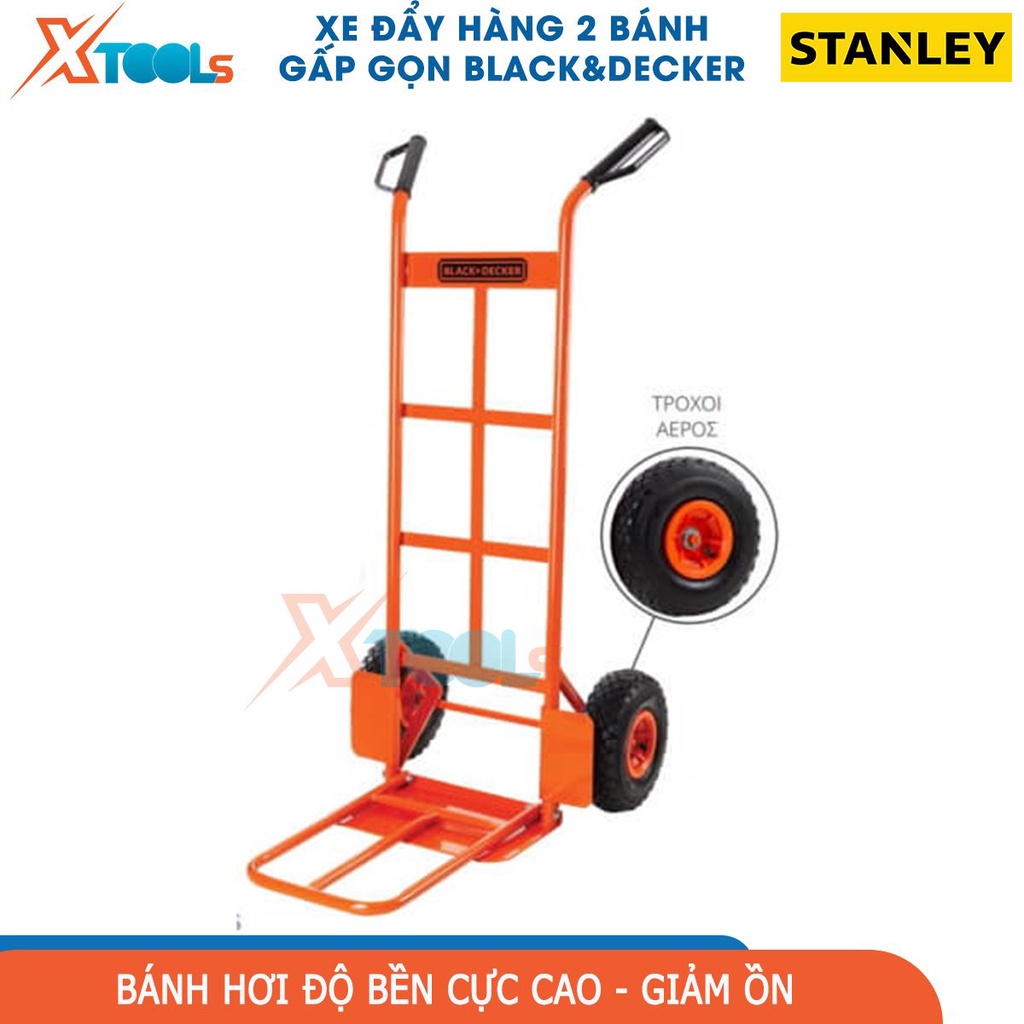 Xe đẩy hàng 2 bánh Black&amp;Decker BXWT-H302 | Xe đẩy tay 2 bánh có thể gấp gọn, tải trọng 120/150kg [chính hãng][xtools]