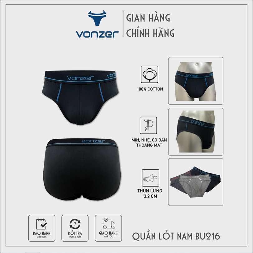 Quần lót nam tam giác VONZER co dãn 4 chiều thoáng mát BU216