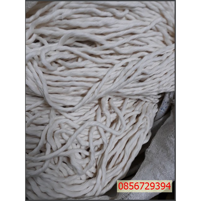 Dây thừng macrame 1 xoắn cotton màu kem sữa