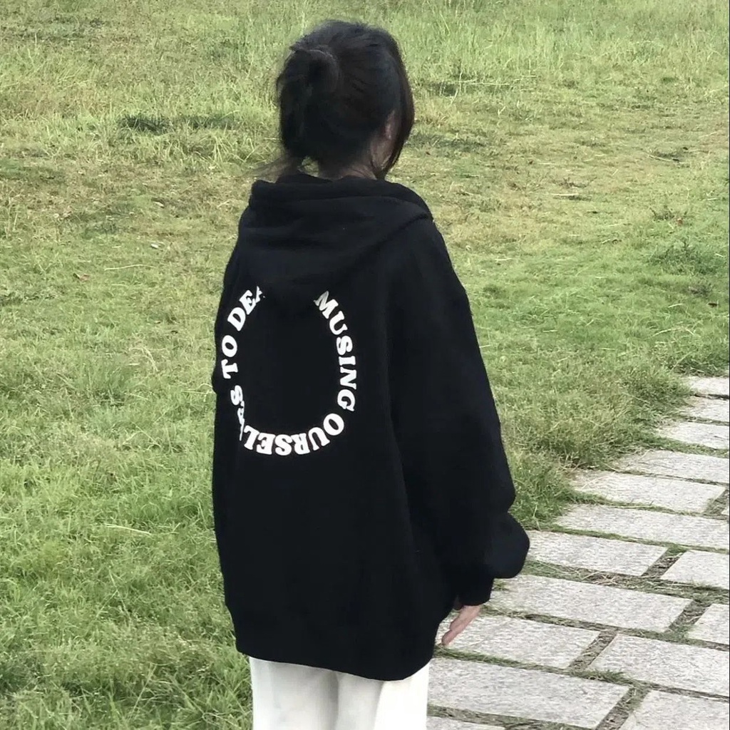 Jiashucheng Áo Khoác Hoodie Dài Tay Phong Cách Retro Mỹ Z