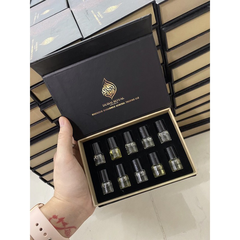 Set 10 chai tinh dầu DUBAI ROYAL new 2022 Sét lăn tinh dầu dubai 10 mùi cho Nam và Nữ