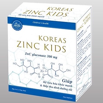 Koreas Zinc Kids - Hỗ trợ bổ sung kẽm, tăng cường sức đề kháng (20 ống)