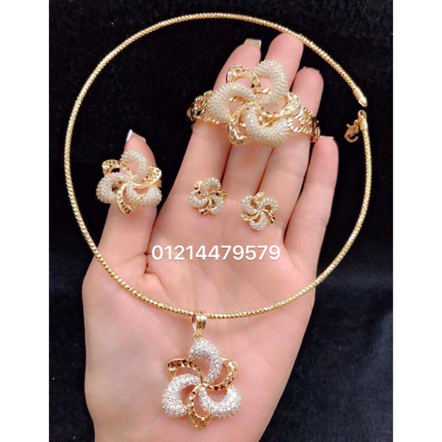 Bộ trang sức xi mạ vàng 18k cao cấp X7 Phát Lộc