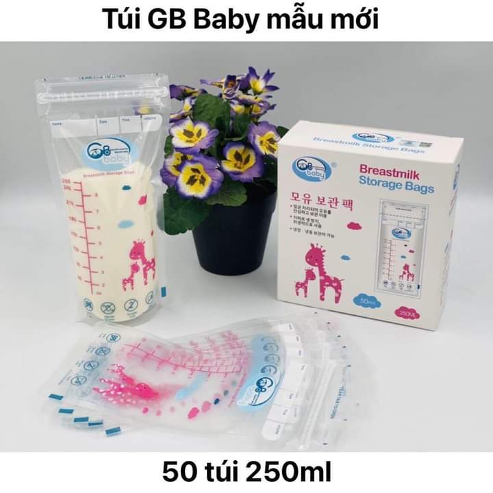 Hộp 50 túi trữ sữa mẹ 250ml GB Baby (Hàn Quốc)