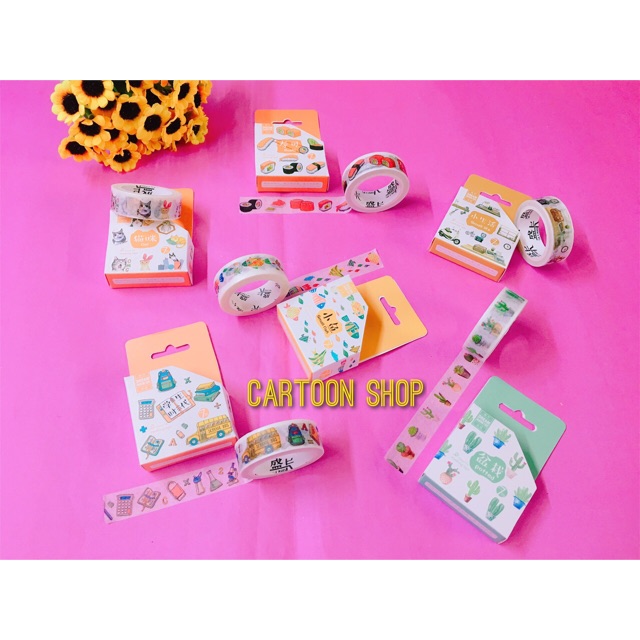 Set 3 cuộn tape- băng dán trang trí sổ xinh xắn