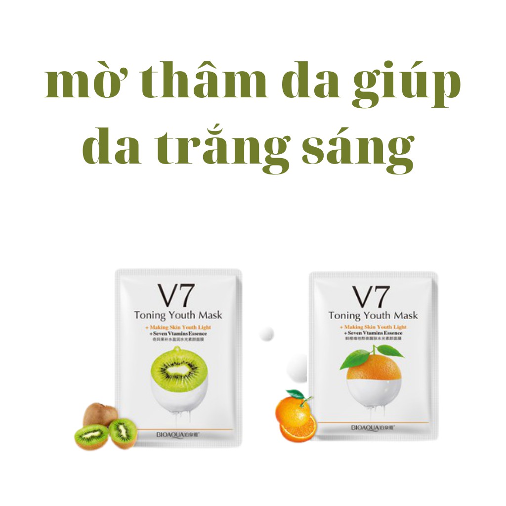 Mặt nạ giấy dưỡng trắng da cấp ẩm nước hoa quả da dầu mụn V7 BIOAQUA nội địa Trung | WebRaoVat - webraovat.net.vn