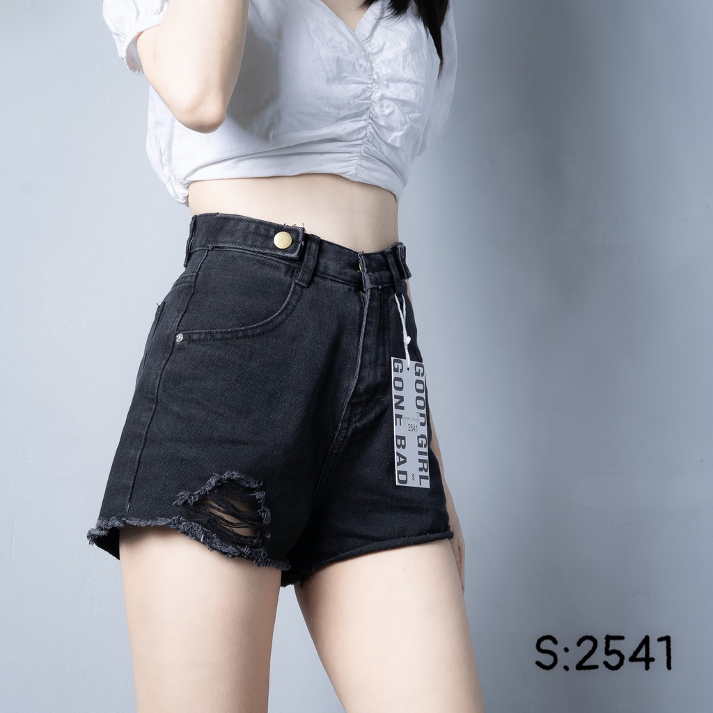 Quần Short Jean Nữ Lưng Cao Có Gấu Kiểu ULZZANG