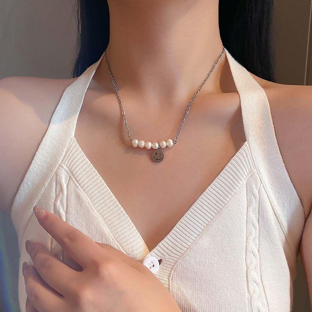 AROMA Vòng Cổ Choker Mặt Cười Thời Trang Cho Nữ