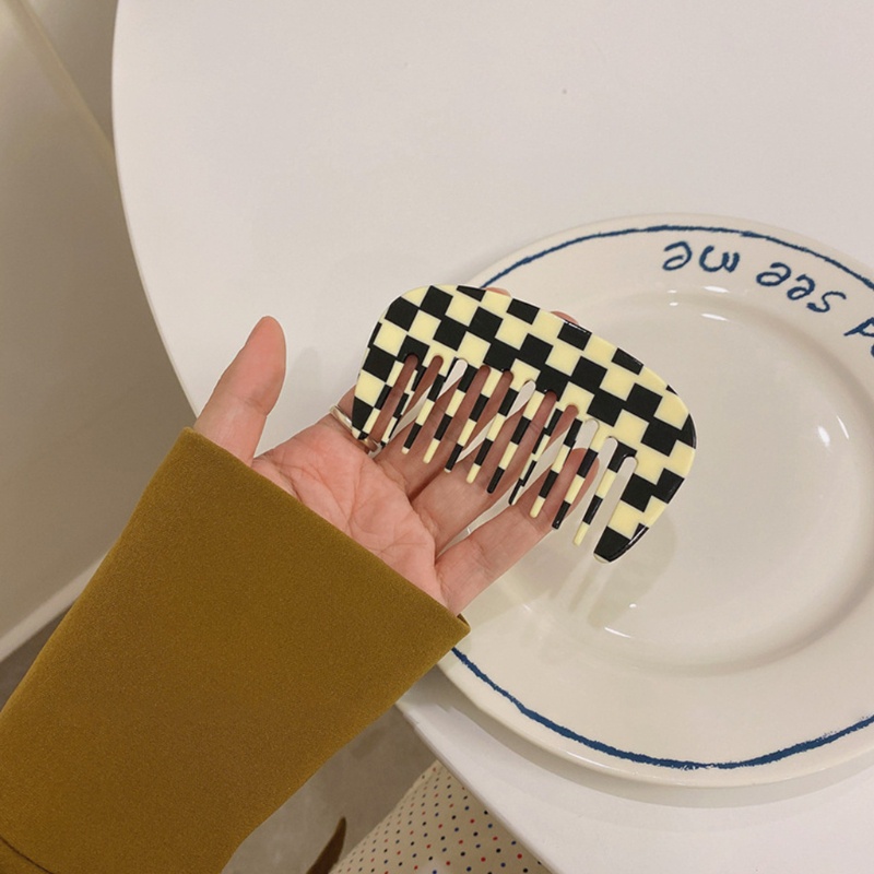 Lược Cài Tóc Đuôi Ngựa Màu Trắng Đen Phong Cách Vintage Hàn Quốc