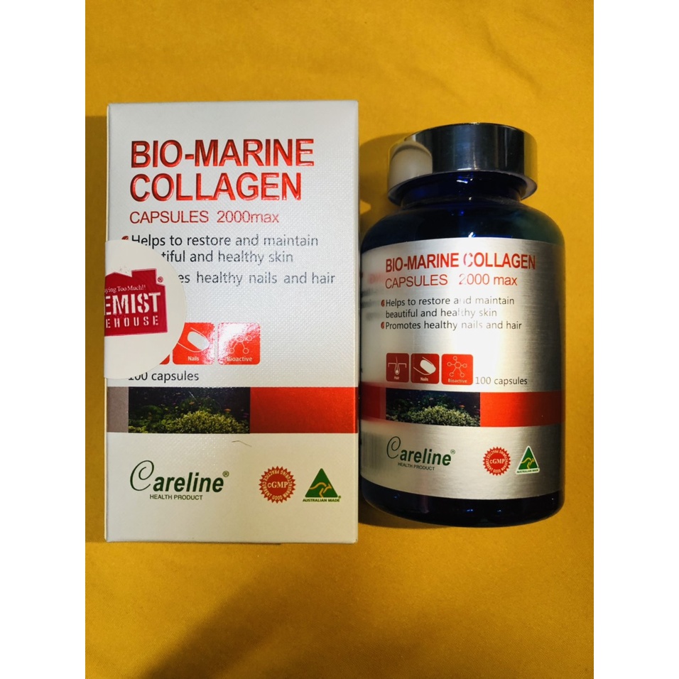 Viên Uống Đẹp Da Careline Bio Marine Collagen 2000mg, lọ 100 viên- chuẩn Úc