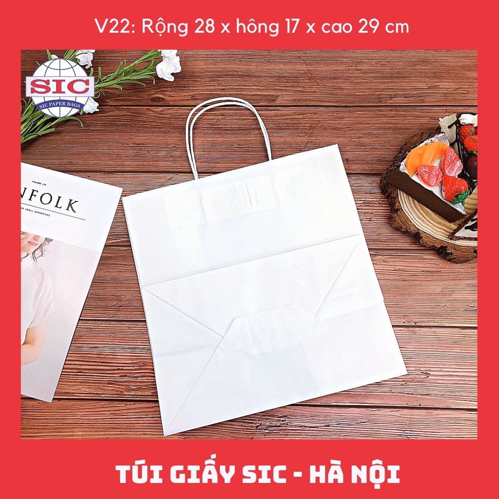[SET 10 CHIẾC] TÚI GIẤY KRAFT V22: 28x17x29 cm CÓ QUAI ( ẢNH THẬT)