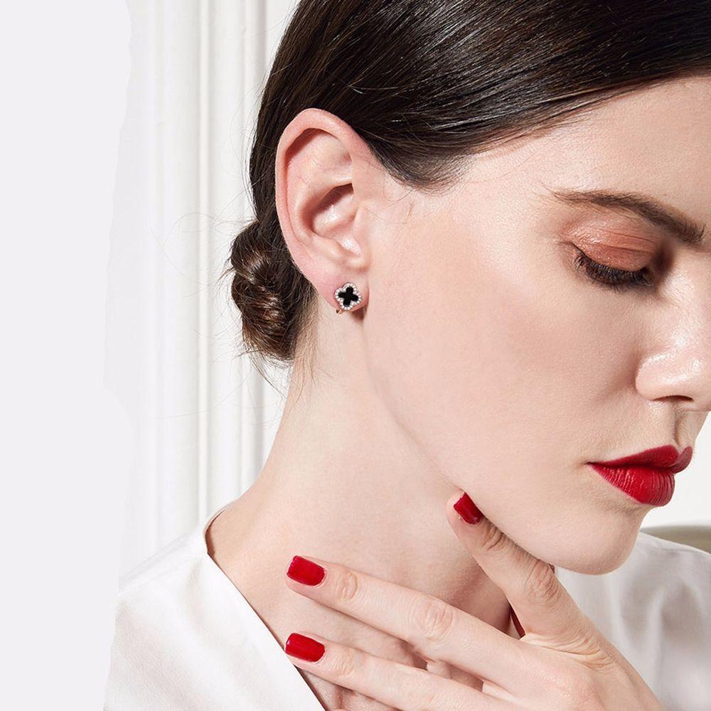 Back2life Bông Tai Cỏ Bốn Lá Ngọt Ngào Tinh Tế|Khuyên Tai Kim Loại Thời Trang Hè Hàn Quốc Cho Nữ