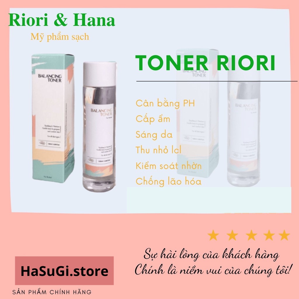 Nước Hoa Hồng Cho Da Dầu, Toner Riori Làm Sạch sâu Se Khít Lỗ Chân Lông 120ml