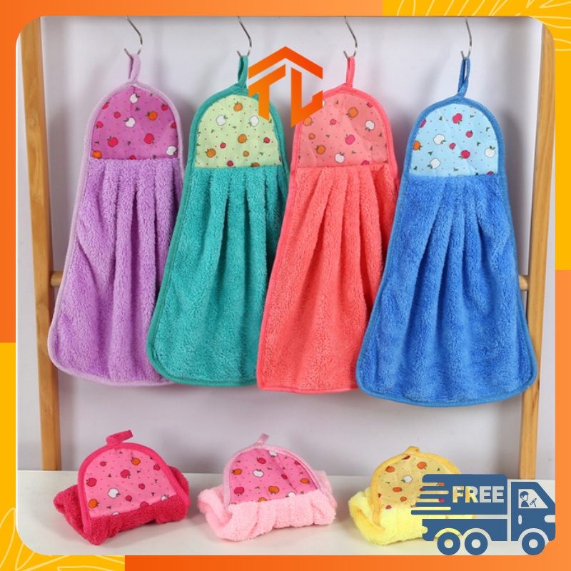 KHĂN LAU TAY NHÀ BẾP CÓ MÓC TREO-SIÊU THẤM NƯỚC