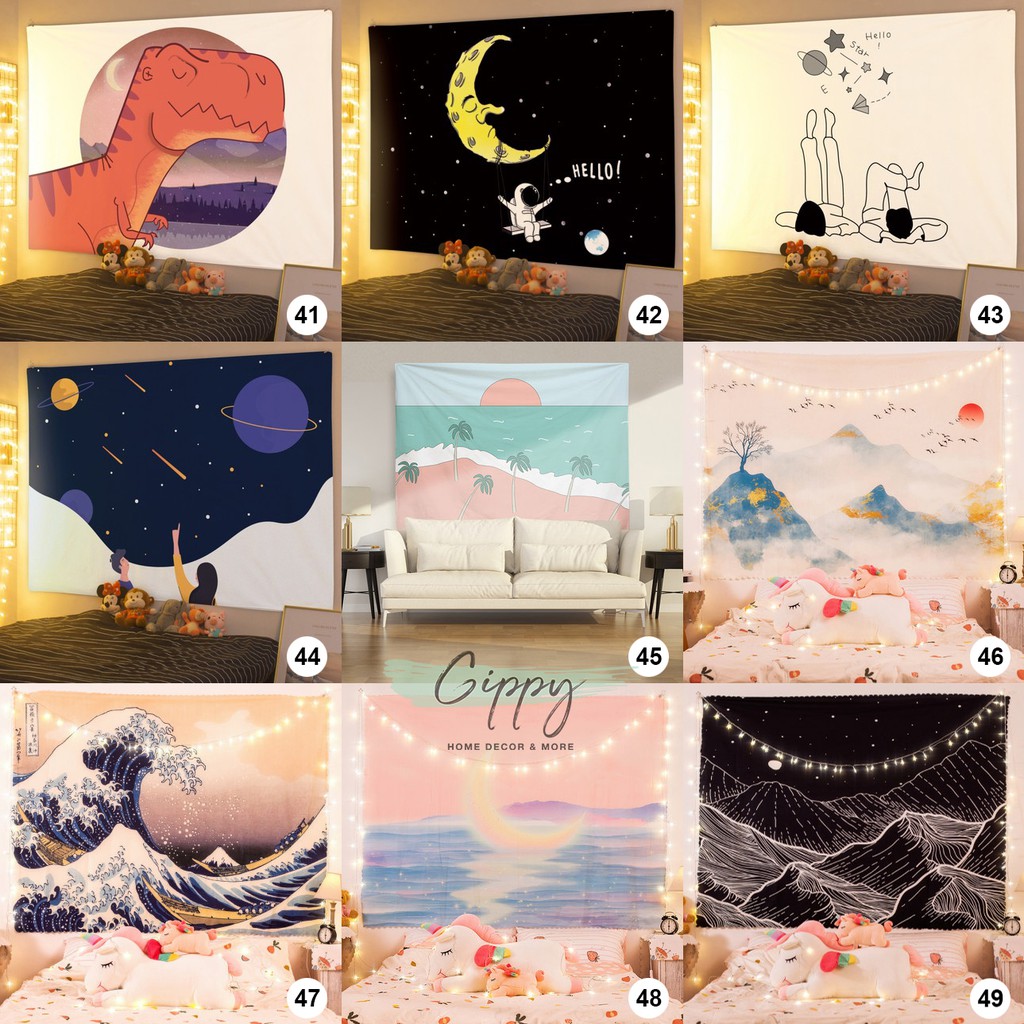 Tranh vải treo tường  trang trí phòng decor vintage  - Gippy Decor