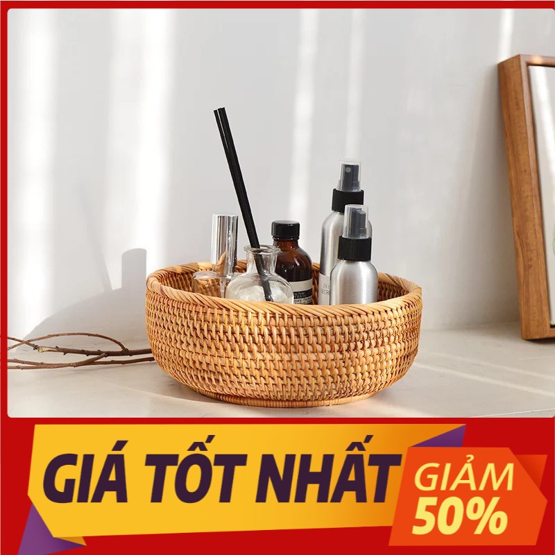 Giỏ guột Decor Mây Tre tròn đựng đồ - Giỏ mây tre