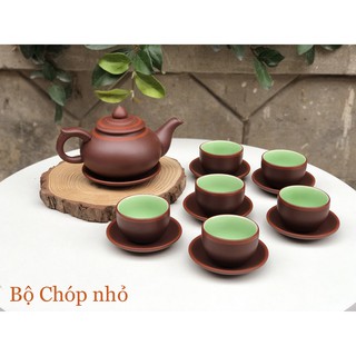 [Trà ngon🍵]Bộ ấm chén tử sa, ấm trà gốm sứ Bát Tràng  (1 ấm 6 chén 7 đĩa)