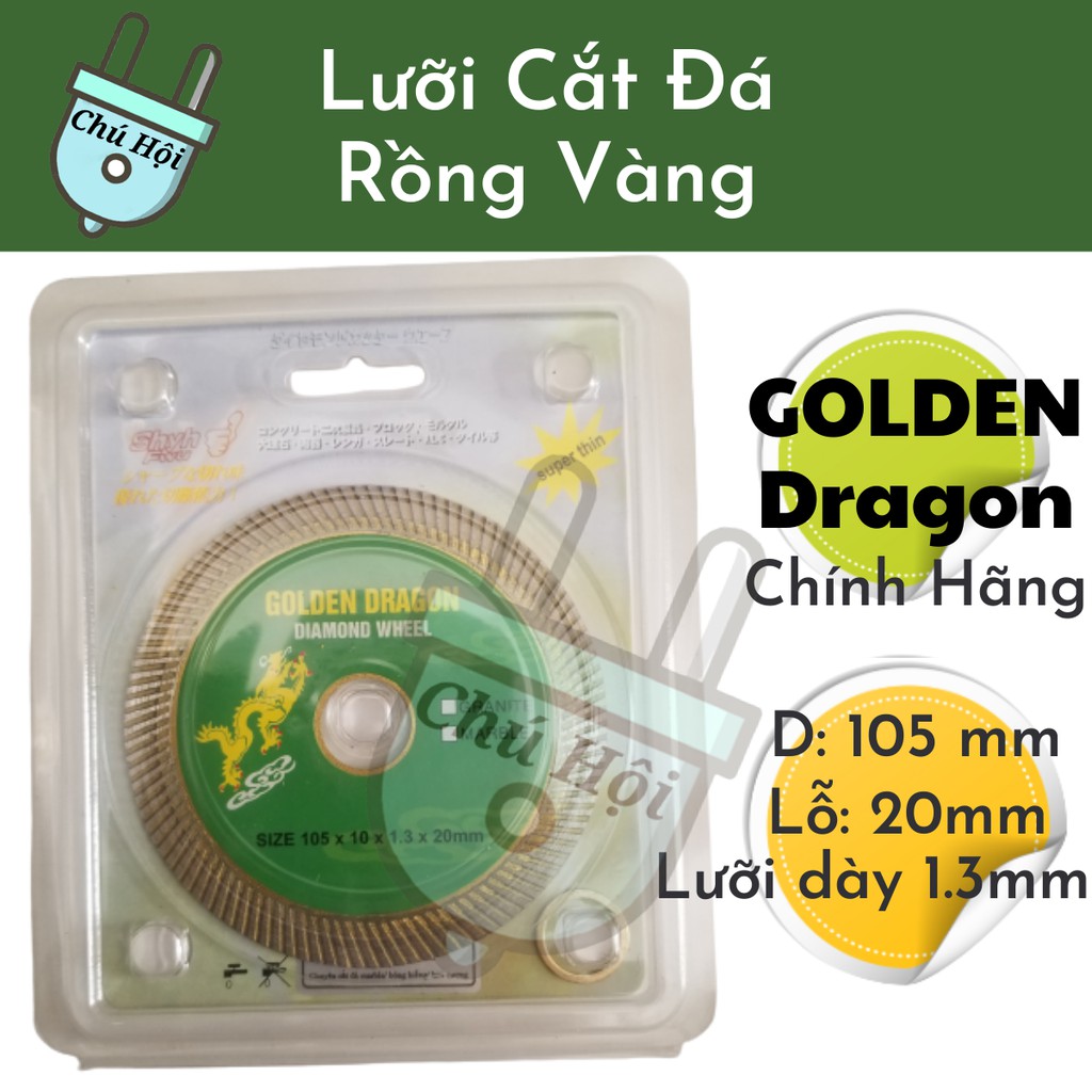 Lưỡi Cắt Gạch Bằng Kim Cương Rồng Vàng 125mm 1 tấc 1 tấc hai tấc rưỡi Golden dragon xanh chính hãng điện nước chú Hội