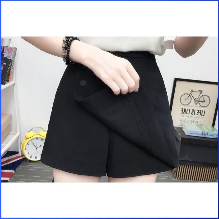 Quần Giả Váy COVAS Quần Đùi Giả Váy Cạp Cao Vạt Chéo Màu Đen Tuyết Mưa Khuy Nút Đẹp Z024 | BigBuy360 - bigbuy360.vn