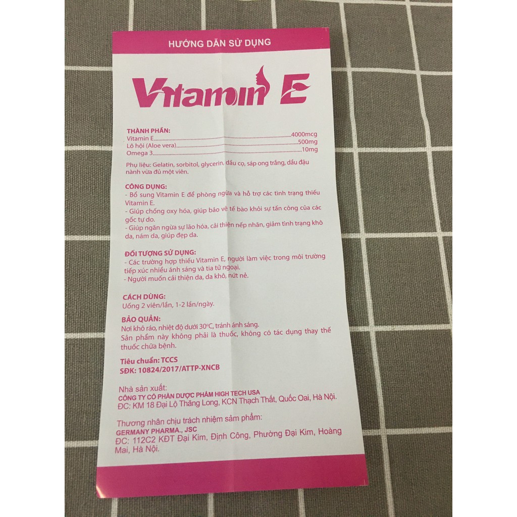 Vitamin E kèm lô hội, Omega 3 giúp đẹp da, chống oxy hóa. Vỉ 10 viên | BigBuy360 - bigbuy360.vn