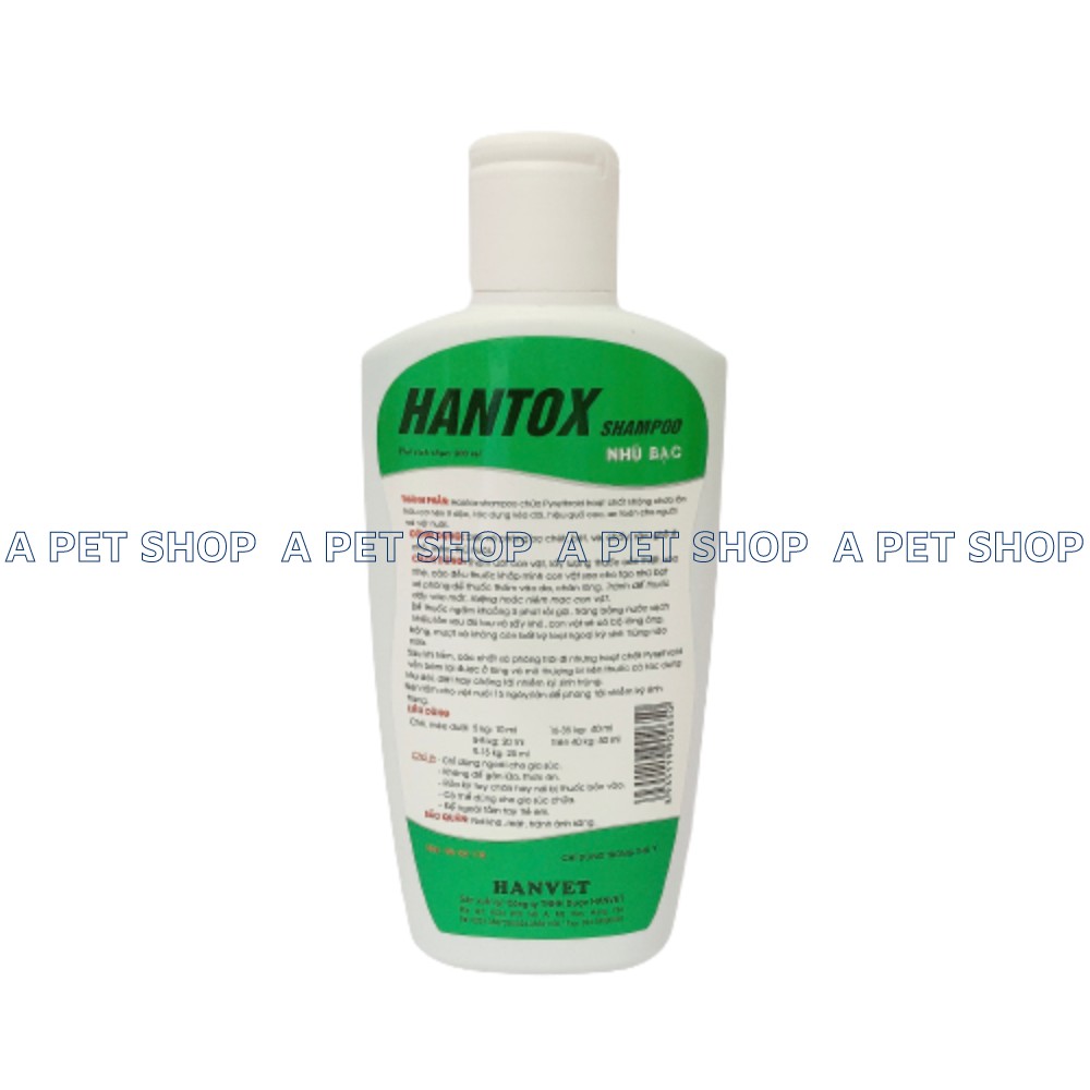 Sữa tắm chó mèo diệt ve bọ chét Hantox Shampoo 200ml - a pet shop