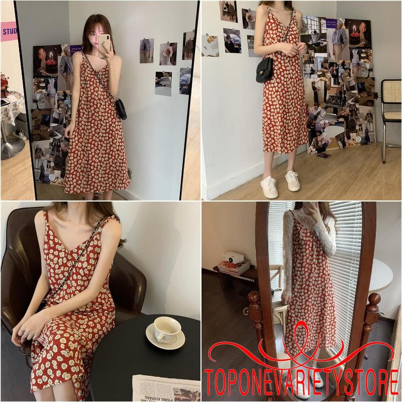 Đầm Hai Dây Họa Tiết Hoa Vintage Cho Nữ | BigBuy360 - bigbuy360.vn
