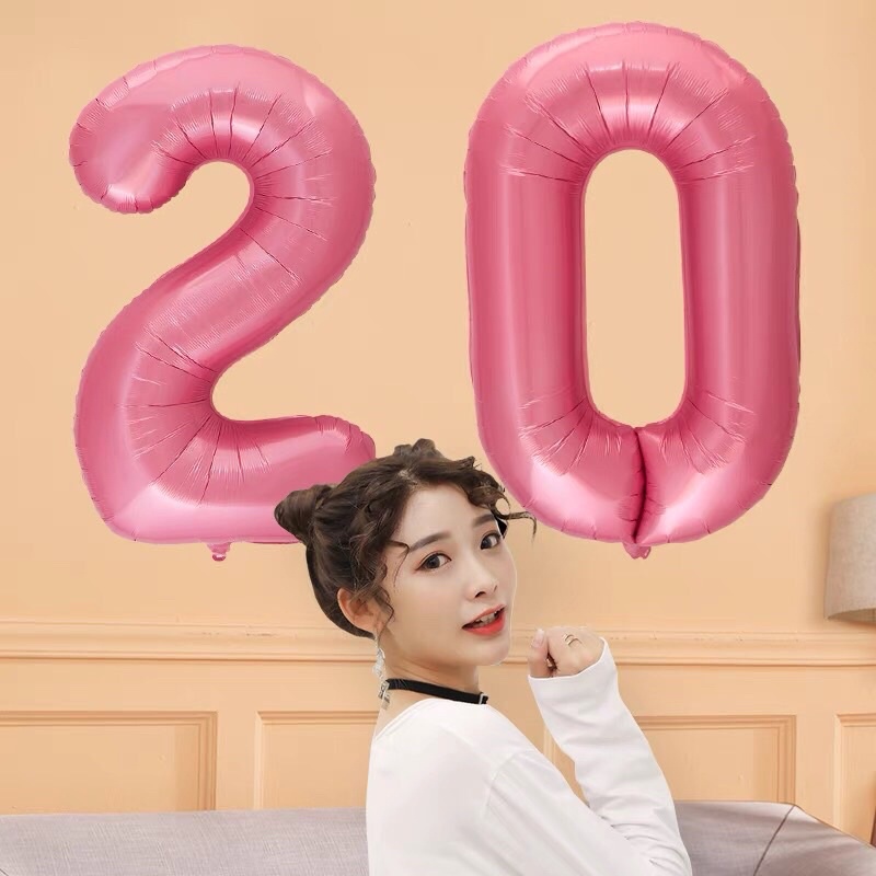 Bóng số Hồng pastel sang sịn cho mọi lứa tuổi ( bóng siêu to 40in) ~ 80-85cm