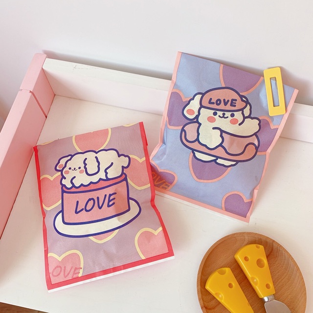 Set 8 túi giấy đựng quà đáng yêu, túi giấy đựng bánh