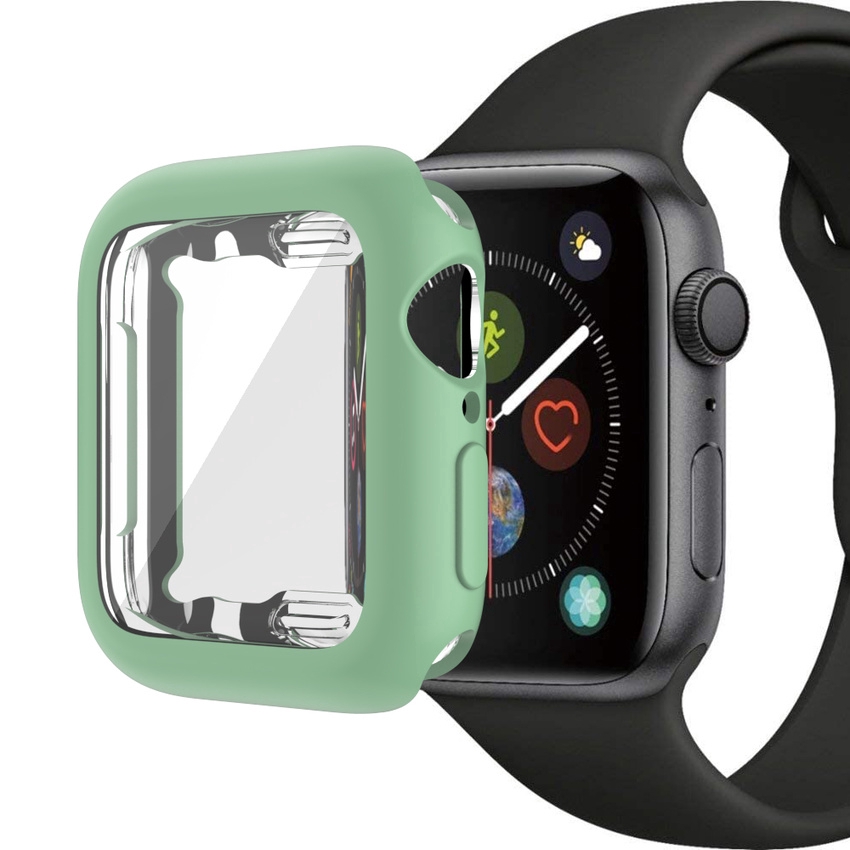 Bộ Ốp Bảo Vệ Bằng Tpu 360 + Miếng Dán Màn Hình Cho Đồng Hồ Thông Minh Apple Watch Series 6 SE 5 4 3 2 1 Iwatch 42mm 38m 40mm 44mm